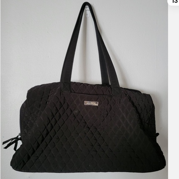 Vera Bradley Black Quilted Weekender Tote - Picture 11 of 12